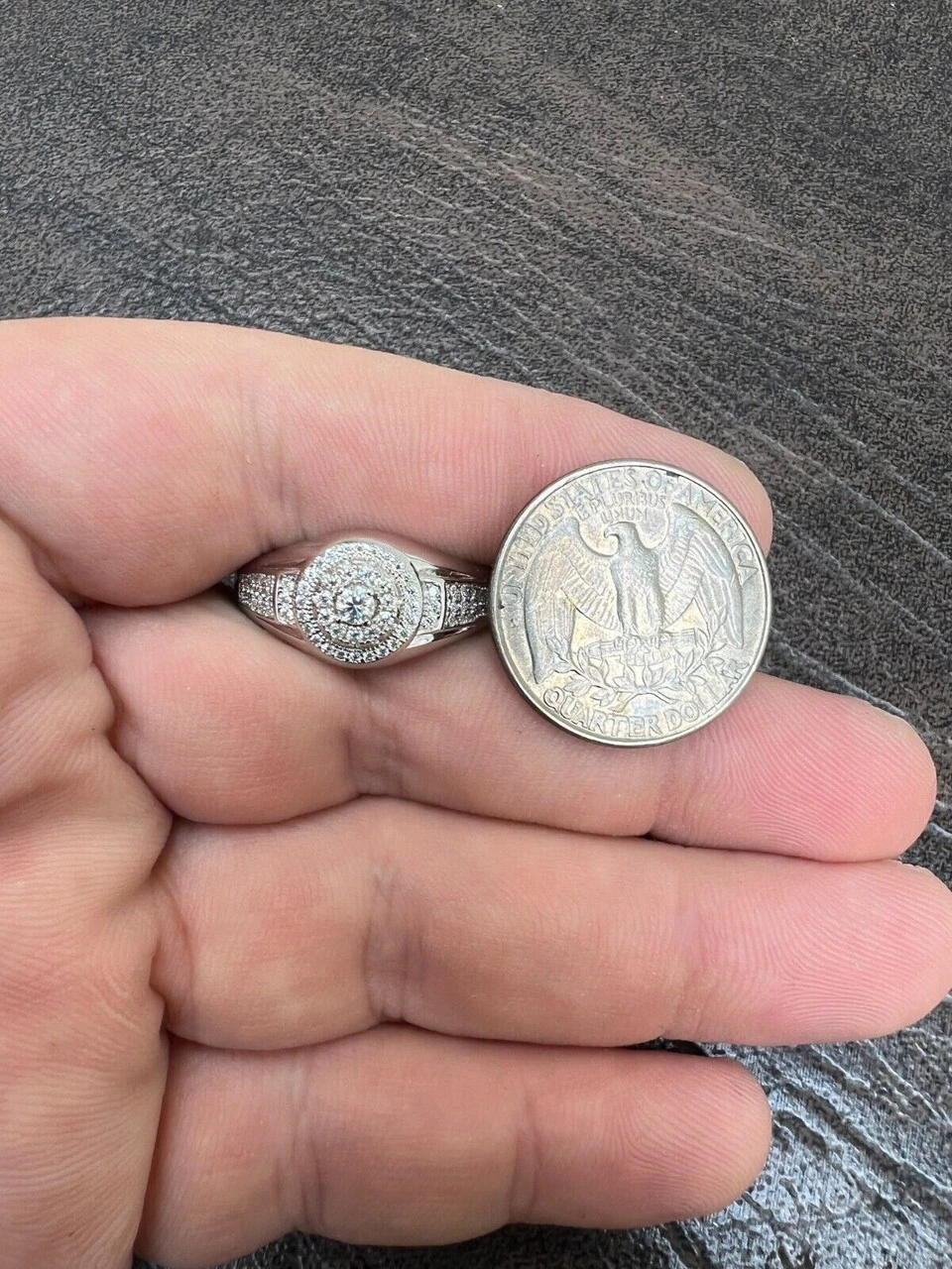 Real 925 Silver Iced 0.6ct VVS Moissanite Jewelry Pinky Ring Pass Diamond Test 11 Real 925 Silver Iced 0.6ct VVS Moissanite Jewelry Pinky Ring Pass Diamond Test - Image 9