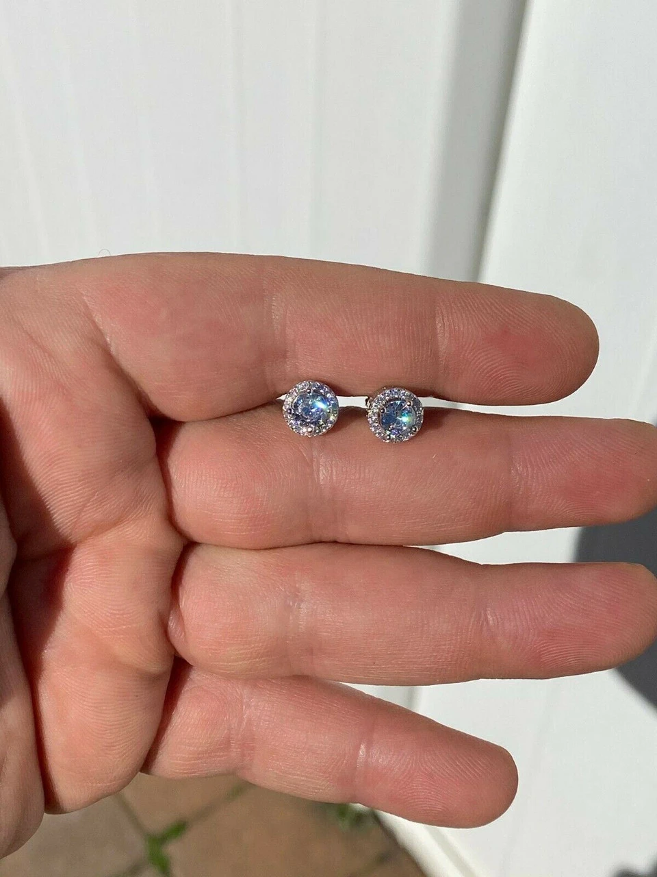 Real 925 Silver Iced Hip Hop Earrings Studs 1.2ct Moissanite - Pass Diamond Test 6 Real 925 Silver Iced Hip Hop Earrings Studs 1.2ct Moissanite - Pass Diamond Test - Image 4