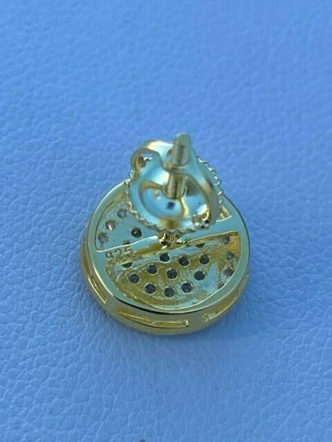 Real 925 Silver Iced Moissanite Hip Hop Men's Earrings Big Studs 14k Gold Finish 9 Real 925 Silver Iced Moissanite Hip Hop Men's Earrings Big Studs 14k Gold Finish - Image 7