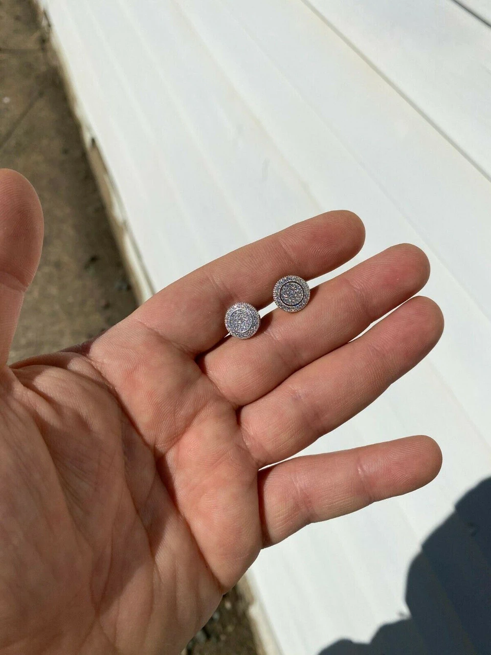 Real 925 Silver Iced Moissanite Hip Hop Men's Earrings Studs Pass Diamond Tester 6 Real 925 Silver Iced Moissanite Hip Hop Men's Earrings Studs Pass Diamond Tester - Image 4