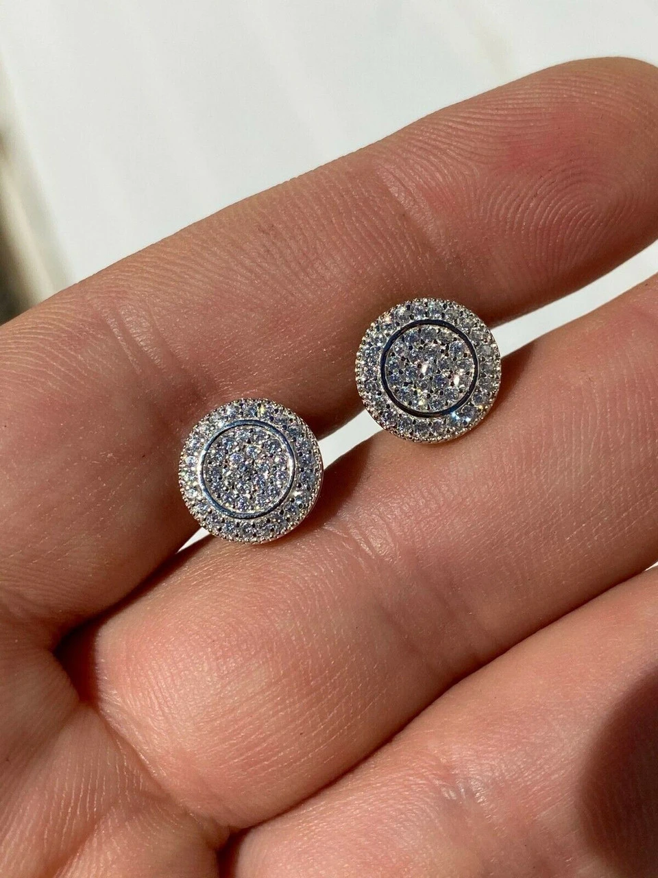 Real 925 Silver Iced Moissanite Hip Hop Men's Earrings Studs Pass Diamond Tester 7 Real 925 Silver Iced Moissanite Hip Hop Men's Earrings Studs Pass Diamond Tester - Image 5