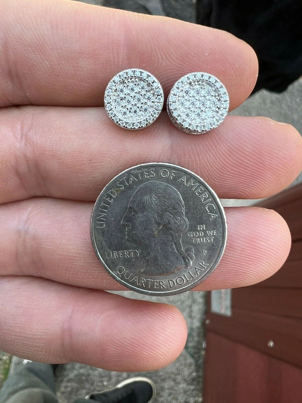 Real 925 Silver Iced Moissanite Hip Hop Round Earrings Studs Pass Diamond Tester 7 Real 925 Silver Iced Moissanite Hip Hop Round Earrings Studs Pass Diamond Tester - Image 5