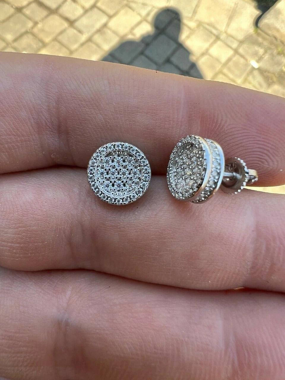 Real 925 Silver Iced Moissanite Hip Hop Round Earrings Studs Pass Diamond Tester 14 Real 925 Silver Iced Moissanite Hip Hop Round Earrings Studs Pass Diamond Tester - Image 12