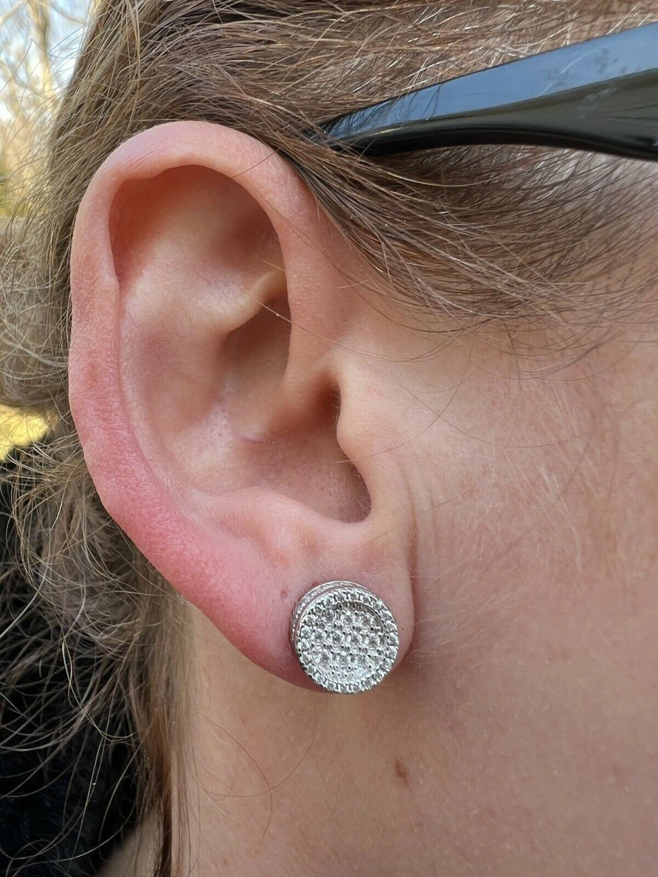 Real 925 Silver Iced Moissanite Hip Hop Round Earrings Studs Pass Diamond Tester 10 Real 925 Silver Iced Moissanite Hip Hop Round Earrings Studs Pass Diamond Tester - Image 8