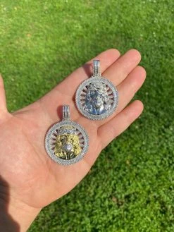 Real 925 Silver - Jesus Piece Necklace Pendant Iced Large Baguette Medallion 18 Real 925 Silver - Jesus Piece Necklace Pendant Iced Large Baguette Medallion -Harlem Bling Shop harlembling real 925 silver jesus piece necklace pendant iced large baguette medallion 51606.1664380921