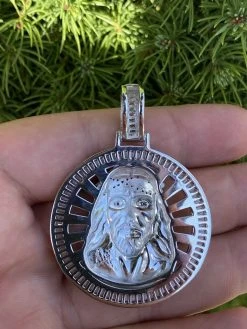 Real 925 Silver - Jesus Piece Necklace Pendant Iced Large Baguette Medallion 22 Real 925 Silver - Jesus Piece Necklace Pendant Iced Large Baguette Medallion -Harlem Bling Shop harlembling real 925 silver jesus piece necklace pendant iced large baguette medallion 62952.1664388952