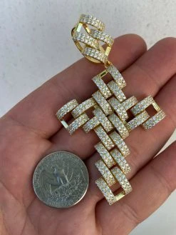 Real 925 Silver Large Hip Hop Men's Prong Cuban Cross Pendant Iced Necklace Gold 23 Real 925 Silver Large Hip Hop Men's Prong Cuban Cross Pendant Iced Necklace Gold -Harlem Bling Shop harlembling real 925 silver large hip hop mens prong cuban cross pendant iced necklace gold 77579.1664394502