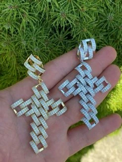 Real 925 Silver Large Hip Hop Men's Prong Cuban Cross Pendant Iced Necklace Gold 21 Real 925 Silver Large Hip Hop Men's Prong Cuban Cross Pendant Iced Necklace Gold -Harlem Bling Shop harlembling real 925 silver large hip hop mens prong cuban cross pendant iced necklace gold 85770.1664383126