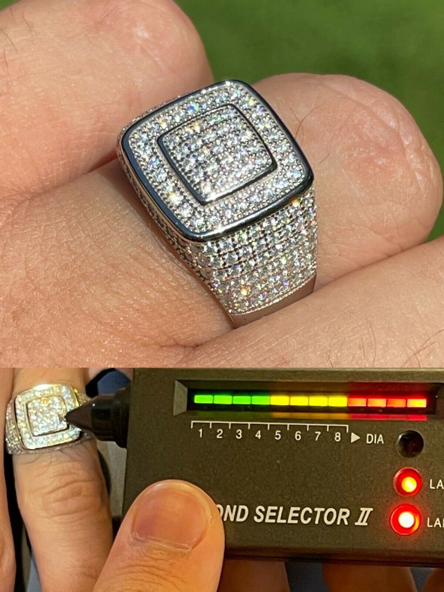 Real 925 Silver Men's Hip Hop Iced 1.8ct Moissanite Ring - Passes Diamond Tester 3 Real 925 Silver Men's Hip Hop Iced 1.8ct Moissanite Ring - Passes Diamond Tester