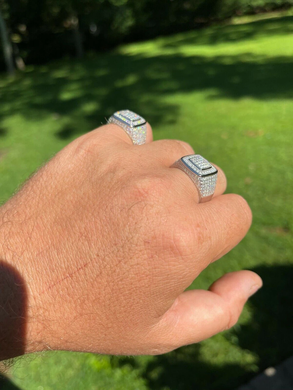 Real 925 Silver Men's Hip Hop Iced 1.8ct Moissanite Ring - Passes Diamond Tester 7 Real 925 Silver Men's Hip Hop Iced 1.8ct Moissanite Ring - Passes Diamond Tester - Image 5