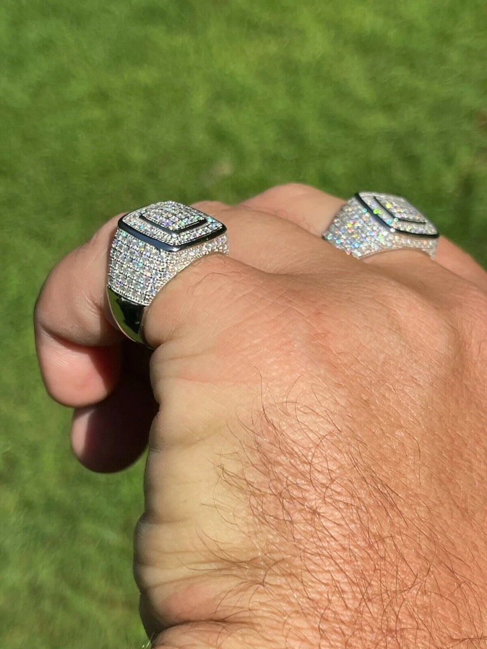 Real 925 Silver Men's Hip Hop Iced 1.8ct Moissanite Ring - Passes Diamond Tester 6 Real 925 Silver Men's Hip Hop Iced 1.8ct Moissanite Ring - Passes Diamond Tester - Image 4