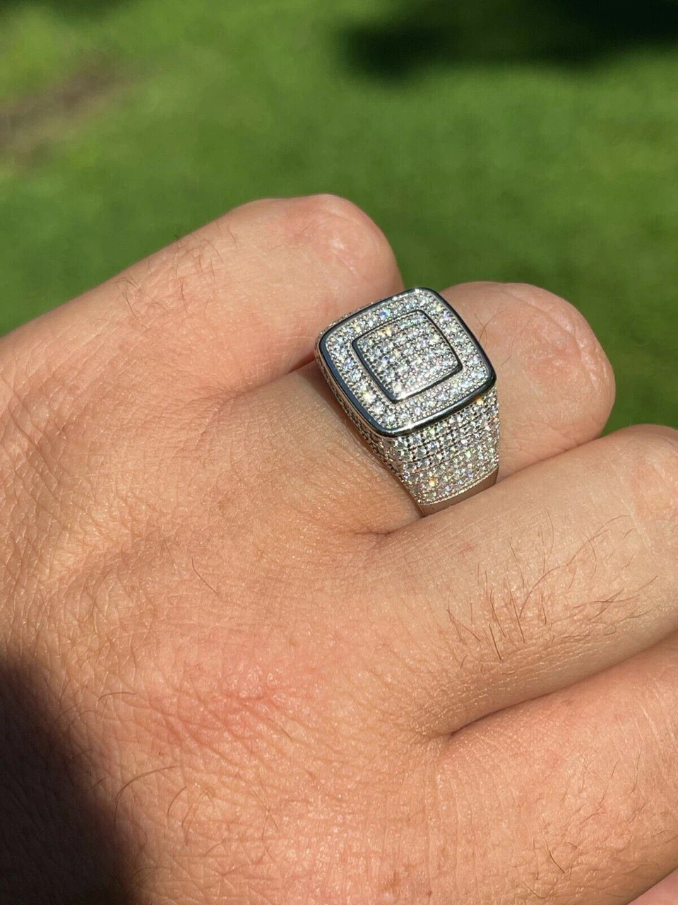 Real 925 Silver Men's Hip Hop Iced 1.8ct Moissanite Ring - Passes Diamond Tester 16 Real 925 Silver Men's Hip Hop Iced 1.8ct Moissanite Ring - Passes Diamond Tester - Image 14