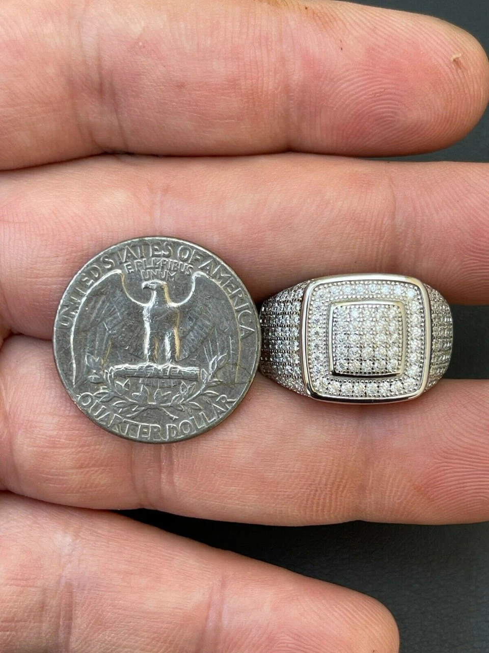 Real 925 Silver Men's Hip Hop Iced 1.8ct Moissanite Ring - Passes Diamond Tester 5 Real 925 Silver Men's Hip Hop Iced 1.8ct Moissanite Ring - Passes Diamond Tester - Image 3