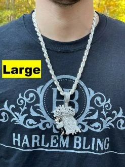 Real 925 Silver Mens Iced Hip Hop Jesus Pendant Iced Baguette Diamond Necklace 20 Real 925 Silver Mens Iced Hip Hop Jesus Pendant Iced Baguette Diamond Necklace -Harlem Bling Shop harlembling real 925 silver mens iced hip hop jesus pendant iced baguette diamond necklace 27225.1664355267