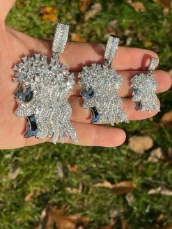 Real 925 Silver Mens Iced Hip Hop Jesus Pendant Iced Baguette Diamond Necklace 17 Real 925 Silver Mens Iced Hip Hop Jesus Pendant Iced Baguette Diamond Necklace -Harlem Bling Shop harlembling real 925 silver mens iced hip hop jesus pendant iced baguette diamond necklace 46729.1664356742