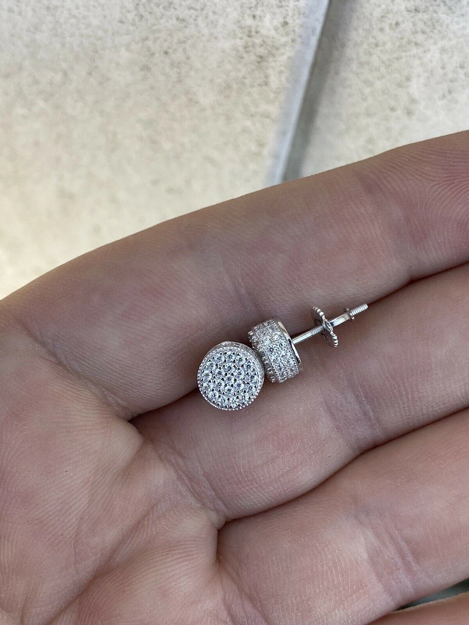 Real 925 Silver Round Earrings 2.6ct Moissanite Passes Diamond Tester Studs Iced 9 Real 925 Silver Round Earrings 2.6ct Moissanite Passes Diamond Tester Studs Iced - Image 7