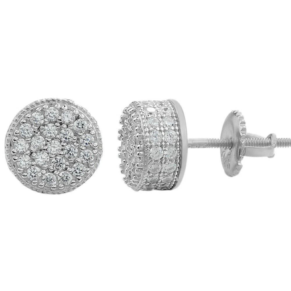 Real 925 Silver Round Earrings 2.6ct Moissanite Passes Diamond Tester Studs Iced 8 Real 925 Silver Round Earrings 2.6ct Moissanite Passes Diamond Tester Studs Iced - Image 6