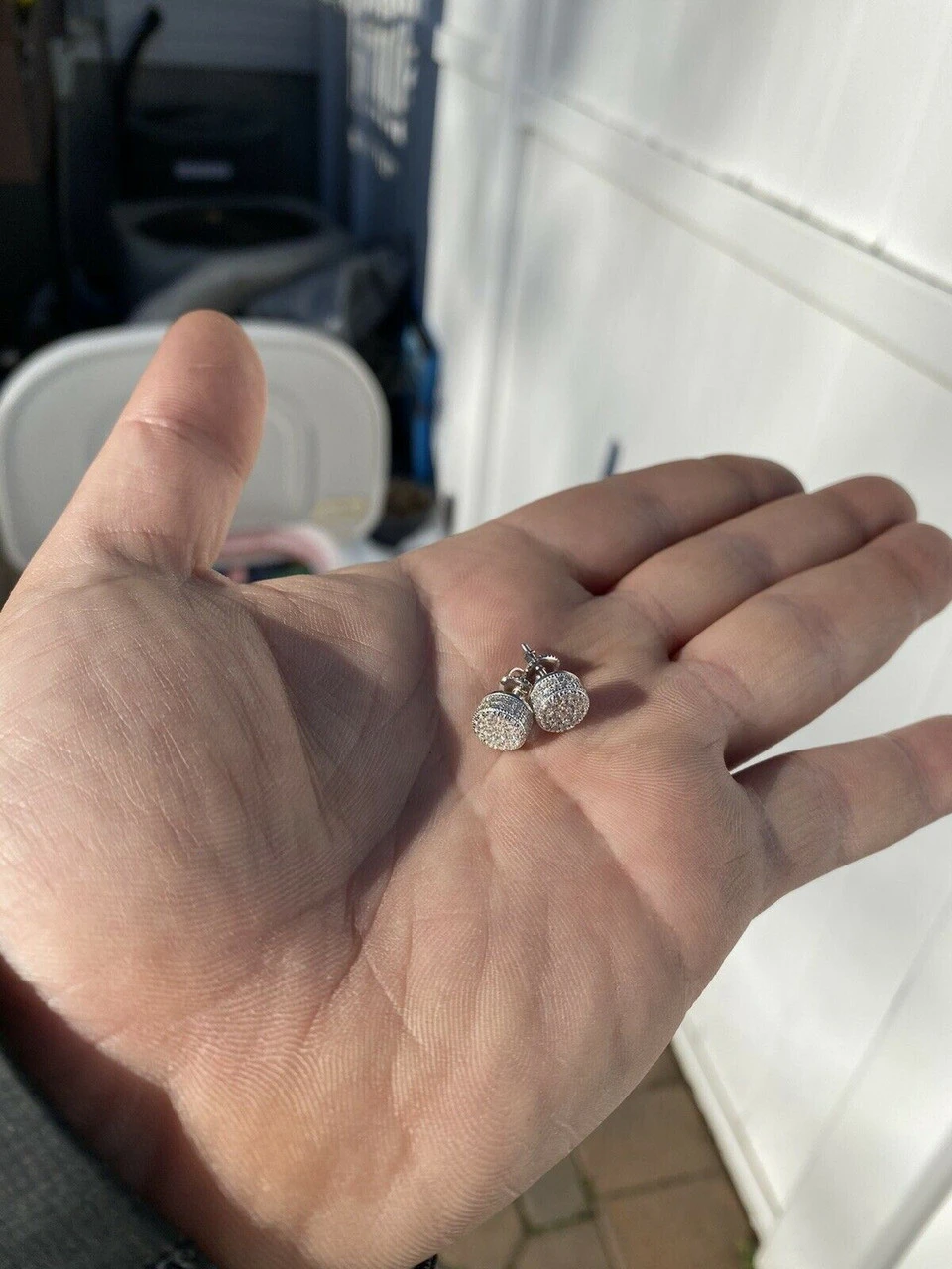 Real 925 Silver Round Earrings 2.6ct Moissanite Passes Diamond Tester Studs Iced 6 Real 925 Silver Round Earrings 2.6ct Moissanite Passes Diamond Tester Studs Iced - Image 4