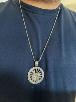 Real 925 Silver St Michael Archangel Necklace Pendant Iced Baguette Medallion 24 Real 925 Silver St Michael Archangel Necklace Pendant Iced Baguette Medallion -Harlem Bling Shop harlembling real 925 silver st michael archangel necklace pendant iced baguette medallion 80606.1664383312