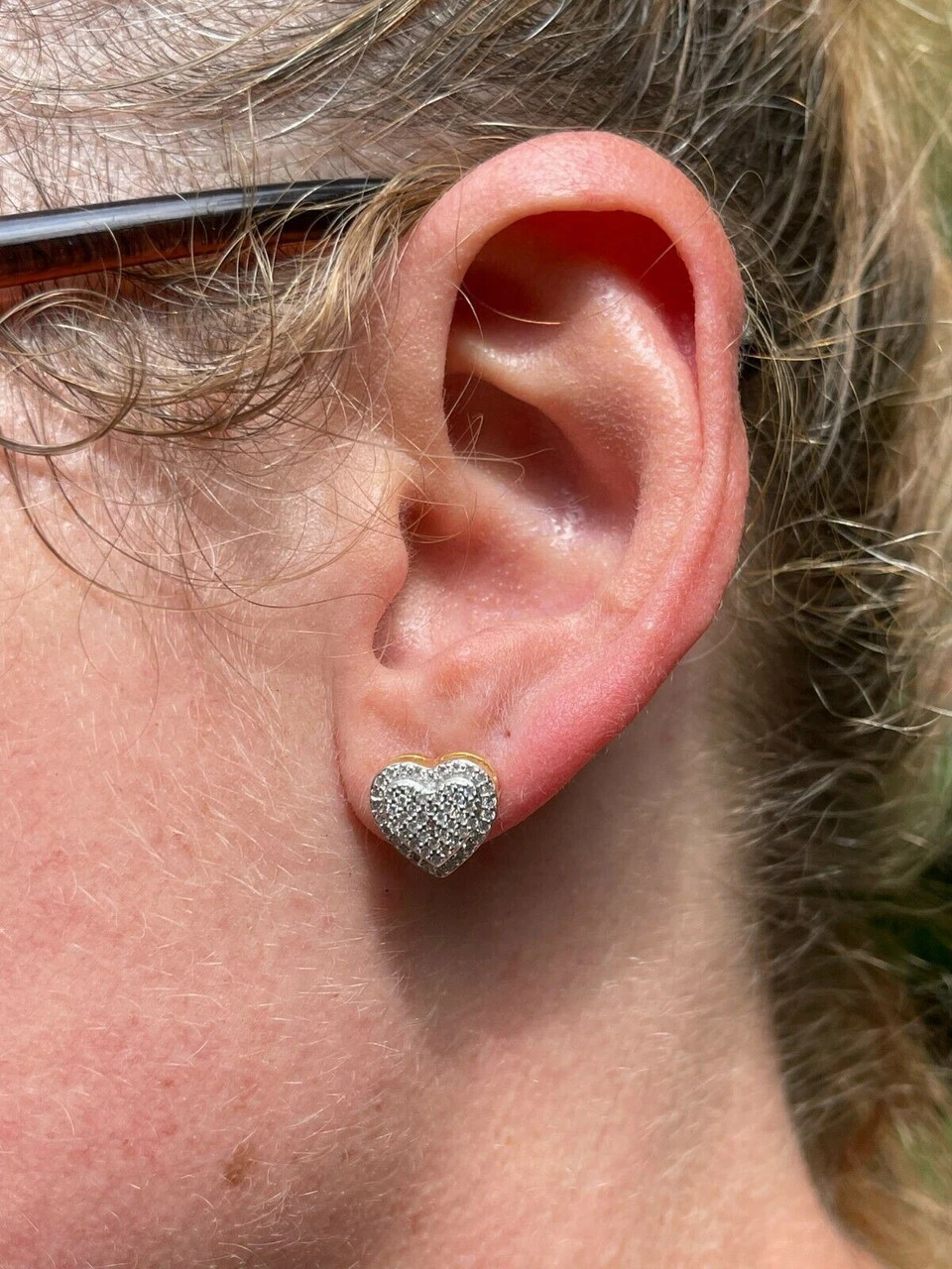 Real 925 Sterling Silver 14k Gold Finish Heart Shape Earrings Studs MOISSANITE 12 Real 925 Sterling Silver 14k Gold Finish Heart Shape Earrings Studs MOISSANITE - Image 10