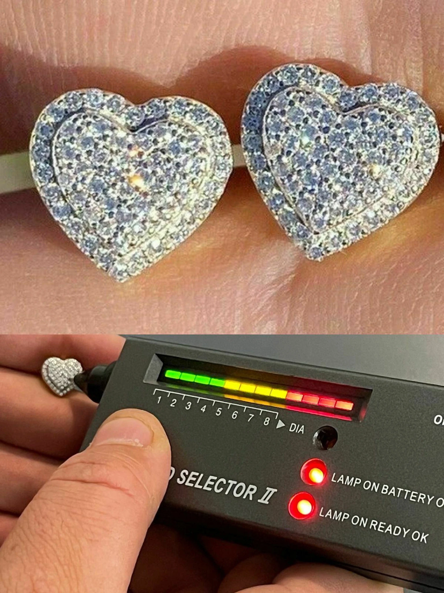 Real 925 Sterling Silver 14k Gold Finish Heart Shape Earrings Studs MOISSANITE 3 Real 925 Sterling Silver 14k Gold Finish Heart Shape Earrings Studs MOISSANITE