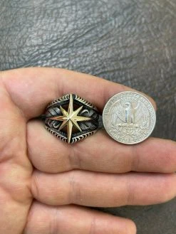 Real 925 Sterling Silver & 10k Gold Mens Nautical Compass Star Ring Sizes 7-13 28 Real 925 Sterling Silver & 10k Gold Mens Nautical Compass Star Ring Sizes 7-13 -Harlem Bling Shop harlembling real 925 sterling silver and 10k gold mens nautical compass star ring sizes 7 13 40250.1664384299