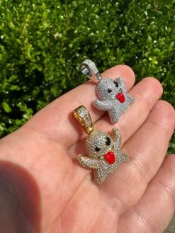 Real 925 Sterling Silver Gold Plated Snapchat Laughing Ghost Piece Pendant CZ 27 Real 925 Sterling Silver Gold Plated Snapchat Laughing Ghost Piece Pendant CZ -Harlem Bling Shop harlembling real 925 sterling silver gold plated snapchat laughing ghost piece pendant cz 29892.1691108787