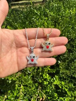 Real 925 Sterling Silver Gold Plated Snapchat Laughing Ghost Piece Pendant CZ 36 Real 925 Sterling Silver Gold Plated Snapchat Laughing Ghost Piece Pendant CZ -Harlem Bling Shop harlembling real 925 sterling silver gold plated snapchat laughing ghost piece pendant cz 48037.1691108655
