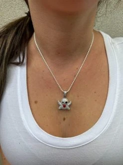 Real 925 Sterling Silver Gold Plated Snapchat Laughing Ghost Piece Pendant CZ 25 Real 925 Sterling Silver Gold Plated Snapchat Laughing Ghost Piece Pendant CZ -Harlem Bling Shop harlembling real 925 sterling silver gold plated snapchat laughing ghost piece pendant cz 59232.1691108640