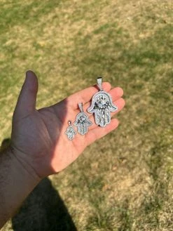 Real 925 Sterling Silver Hamsa Evil Eye Hand Iced MOISSANITE Pendant - 3 Sizes 39 Real 925 Sterling Silver Hamsa Evil Eye Hand Iced MOISSANITE Pendant - 3 Sizes -Harlem Bling Shop harlembling real 925 sterling silver hamsa evil eye hand iced moissanite pendant 3 sizes 74470.1694222407