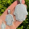 Real 925 Sterling Silver Hand Of God Hamsa Iced Hip Hop Diamond Pendant Necklace -Harlem Bling Shop harlembling real 925 sterling silver hand of god hamsa iced hip hop diamond pendant necklace 22111.1664361772