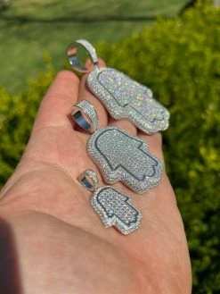 Real 925 Sterling Silver Hand Of God Hamsa Iced Hip Hop Diamond Pendant Necklace 15 Real 925 Sterling Silver Hand Of God Hamsa Iced Hip Hop Diamond Pendant Necklace -Harlem Bling Shop harlembling real 925 sterling silver hand of god hamsa iced hip hop diamond pendant necklace 35160.1664357052