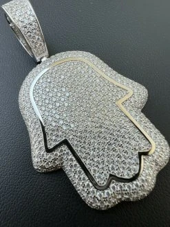 Real 925 Sterling Silver Hand Of God Hamsa Iced Hip Hop Diamond Pendant Necklace 22 Real 925 Sterling Silver Hand Of God Hamsa Iced Hip Hop Diamond Pendant Necklace -Harlem Bling Shop harlembling real 925 sterling silver hand of god hamsa iced hip hop diamond pendant necklace 54338.1664358715