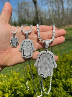 Real 925 Sterling Silver Hand Of God Hamsa Iced Hip Hop Diamond Pendant Necklace 14 Real 925 Sterling Silver Hand Of God Hamsa Iced Hip Hop Diamond Pendant Necklace -Harlem Bling Shop harlembling real 925 sterling silver hand of god hamsa iced hip hop diamond pendant necklace 67709.1664356524