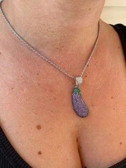 Real 925 Sterling Silver Hip Hop Eggplant Emoji Pendant Necklace Iced 2" Big 20 Real 925 Sterling Silver Hip Hop Eggplant Emoji Pendant Necklace Iced 2" Big -Harlem Bling Shop harlembling real 925 sterling silver hip hop eggplant emoji pendant necklace iced 2 big 32194.1664393026
