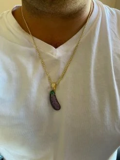 Real 925 Sterling Silver Hip Hop Eggplant Emoji Pendant Necklace Iced 2" Big 21 Real 925 Sterling Silver Hip Hop Eggplant Emoji Pendant Necklace Iced 2" Big -Harlem Bling Shop harlembling real 925 sterling silver hip hop eggplant emoji pendant necklace iced 2 big 46282.1664384436