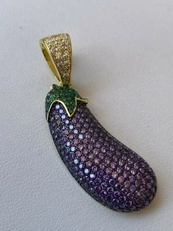 Real 925 Sterling Silver Hip Hop Eggplant Emoji Pendant Necklace Iced 2" Big 26 Real 925 Sterling Silver Hip Hop Eggplant Emoji Pendant Necklace Iced 2" Big -Harlem Bling Shop harlembling real 925 sterling silver hip hop eggplant emoji pendant necklace iced 2 big 71378.1664394127