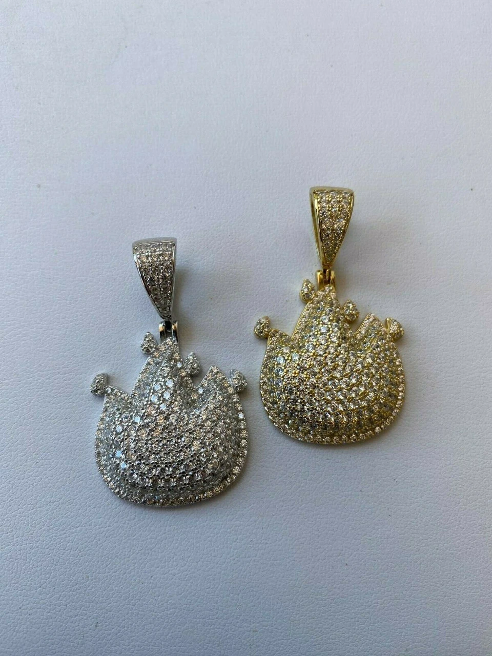 Real 925 Sterling Silver Hip Hop Fire Emoji Pendant Necklace Iced Flame 12 Real 925 Sterling Silver Hip Hop Fire Emoji Pendant Necklace Iced Flame - Image 10