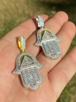 Real 925 Sterling Silver Hip Hop Hamsa Hand Masonic Pyramid Pendant Iced Diamond 21 Real 925 Sterling Silver Hip Hop Hamsa Hand Masonic Pyramid Pendant Iced Diamond -Harlem Bling Shop harlembling real 925 sterling silver hip hop hamsa hand masonic pyramid pendant iced diamond 35024.1664374431