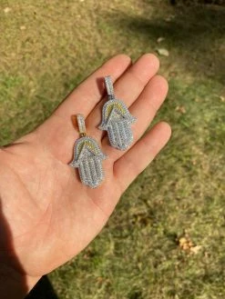 Real 925 Sterling Silver Hip Hop Hamsa Hand Masonic Pyramid Pendant Iced Diamond 22 Real 925 Sterling Silver Hip Hop Hamsa Hand Masonic Pyramid Pendant Iced Diamond -Harlem Bling Shop harlembling real 925 sterling silver hip hop hamsa hand masonic pyramid pendant iced diamond 50946.1664383212