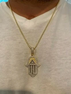 Real 925 Sterling Silver Hip Hop Hamsa Hand Masonic Pyramid Pendant Iced Diamond 24 Real 925 Sterling Silver Hip Hop Hamsa Hand Masonic Pyramid Pendant Iced Diamond -Harlem Bling Shop harlembling real 925 sterling silver hip hop hamsa hand masonic pyramid pendant iced diamond 73216.1664377345
