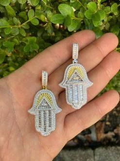 Real 925 Sterling Silver Hip Hop Hamsa Hand Masonic Pyramid Pendant Iced Diamond 20 Real 925 Sterling Silver Hip Hop Hamsa Hand Masonic Pyramid Pendant Iced Diamond -Harlem Bling Shop harlembling real 925 sterling silver hip hop hamsa hand masonic pyramid pendant iced diamond 85409.1664398081