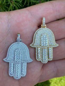 Real 925 Sterling Silver Hip Hop Hamsa Hand Pendant Iced Diamond Necklace Gold 19 Real 925 Sterling Silver Hip Hop Hamsa Hand Pendant Iced Diamond Necklace Gold -Harlem Bling Shop harlembling real 925 sterling silver hip hop hamsa hand pendant iced diamond necklace gold 03825.1664379182