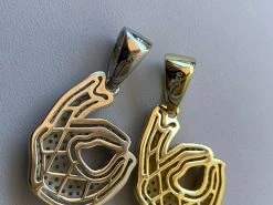 Real 925 Sterling Silver Hip Hop OK Hand Pendant Necklace Iced Diamond Emoji -Harlem Bling Shop harlembling real 925 sterling silver hip hop ok hand pendant necklace iced diamond emoji 97931.1664390673