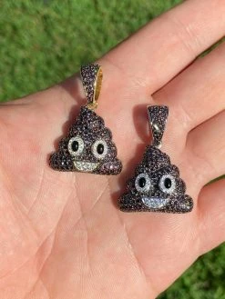 Real 925 Sterling Silver Hip Hop Poop Emoji Pendant Necklace Iced Diamond 1" 19 Real 925 Sterling Silver Hip Hop Poop Emoji Pendant Necklace Iced Diamond 1" -Harlem Bling Shop harlembling real 925 sterling silver hip hop poop emoji pendant necklace iced diamond 1 71120.1664381560
