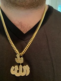 Real 925 Sterling Silver Iced Baguette Men Diamond Allah Arabic Pendant Necklace 24 Real 925 Sterling Silver Iced Baguette Men Diamond Allah Arabic Pendant Necklace -Harlem Bling Shop harlembling real 925 sterling silver iced baguette men diamond allah arabic pendant necklace 28275.1664394204