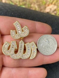 Real 925 Sterling Silver Iced Baguette Men Diamond Allah Arabic Pendant Necklace 21 Real 925 Sterling Silver Iced Baguette Men Diamond Allah Arabic Pendant Necklace -Harlem Bling Shop harlembling real 925 sterling silver iced baguette men diamond allah arabic pendant necklace 73748.1664397100