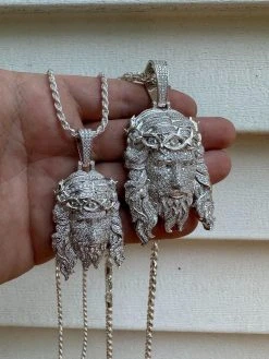 Real 925 Sterling Silver Iced Hip Hop Jesus Piece Pendant Necklace Solid Back 41 Real 925 Sterling Silver Iced Hip Hop Jesus Piece Pendant Necklace Solid Back -Harlem Bling Shop harlembling real 925 sterling silver iced hip hop jesus piece pendant necklace solid back 08416.1696386028