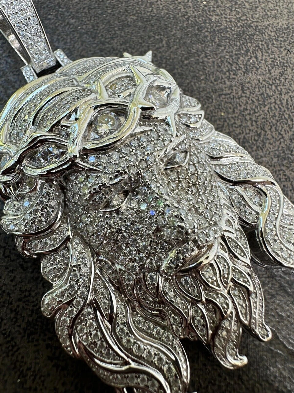 Real 925 Sterling Silver Iced Hip Hop Jesus Piece Pendant Necklace Solid Back 17 Real 925 Sterling Silver Iced Hip Hop Jesus Piece Pendant Necklace Solid Back - Image 15