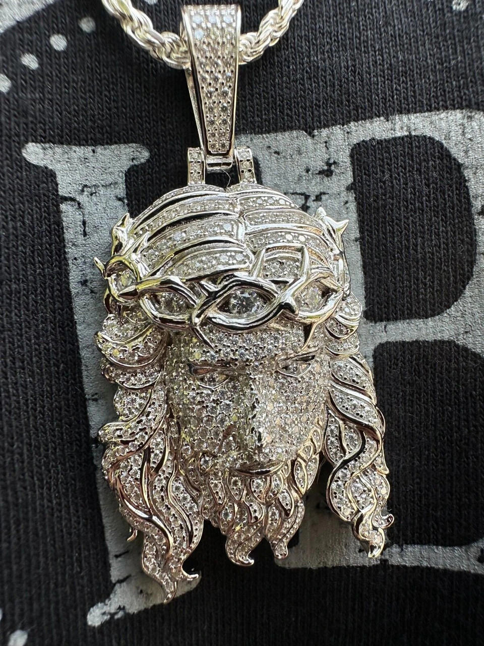 Real 925 Sterling Silver Iced Hip Hop Jesus Piece Pendant Necklace Solid Back 19 Real 925 Sterling Silver Iced Hip Hop Jesus Piece Pendant Necklace Solid Back - Image 17